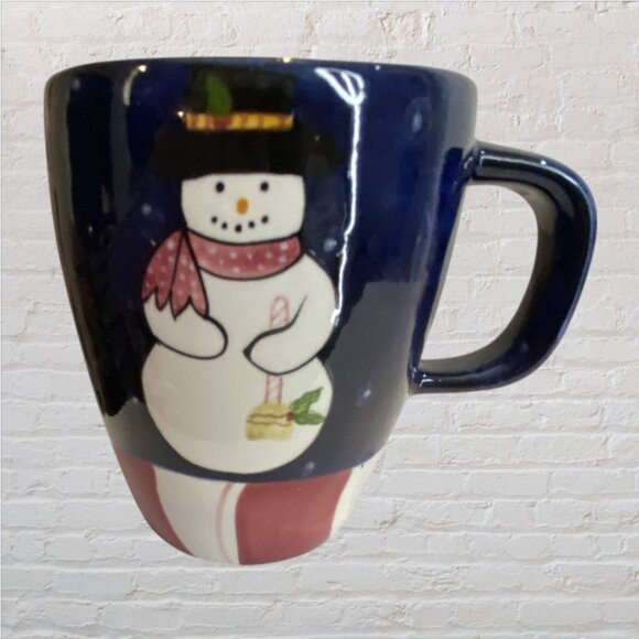 LAURIE GATES -- "Christmas Twilight," Mugs, Set-2, Tree & Snowman, Vintage 1999 - Picture 4 of 5